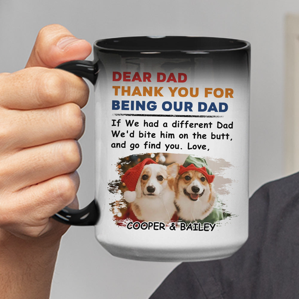 Personalized Color - Changing 'Bite The Butt' Christmas Mug: Ideal Gift for Pet Lovers