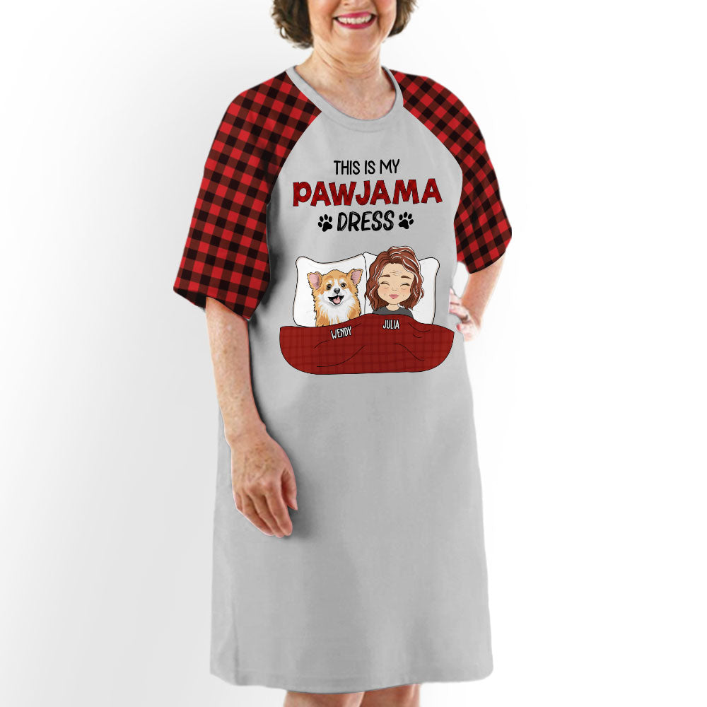Customizable Pawjama 3/4 Sleeve Personalized Dog Mom Dress