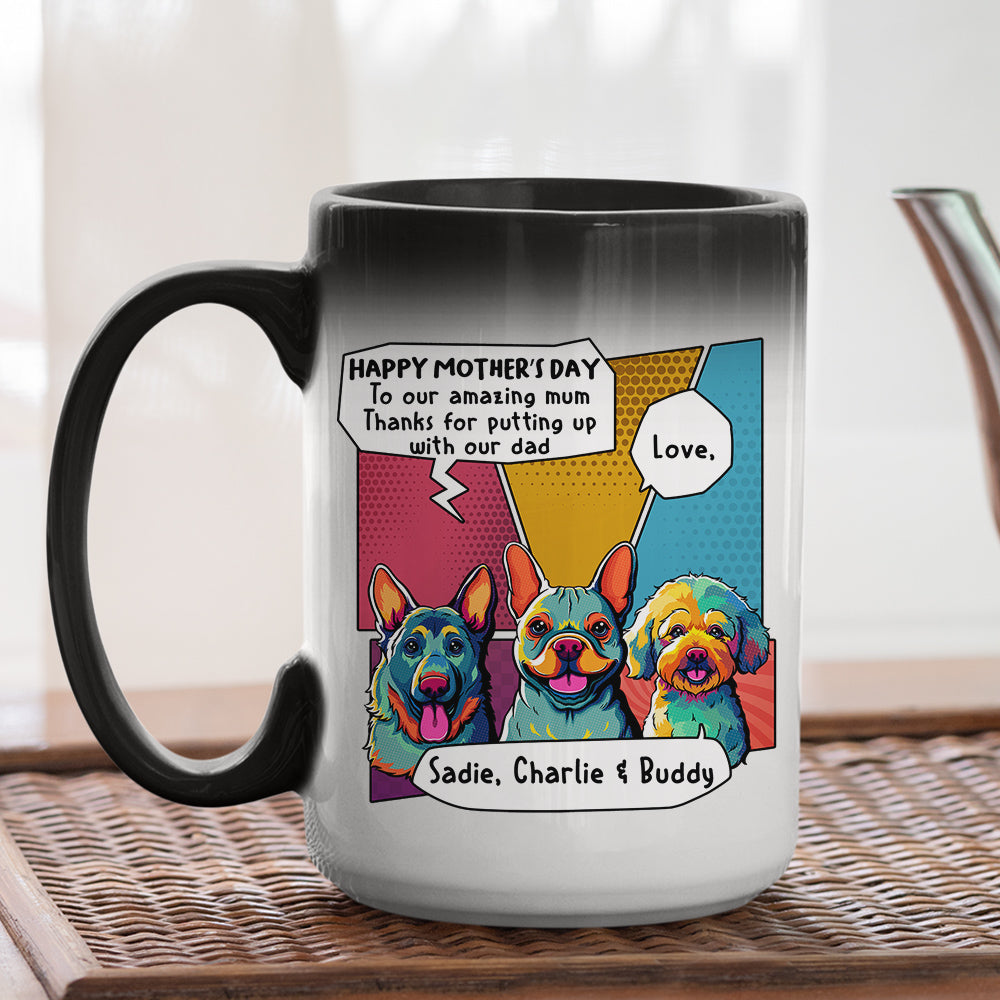 Personalized Pop Art Amazing Dad Color - Changing Coffee Mug