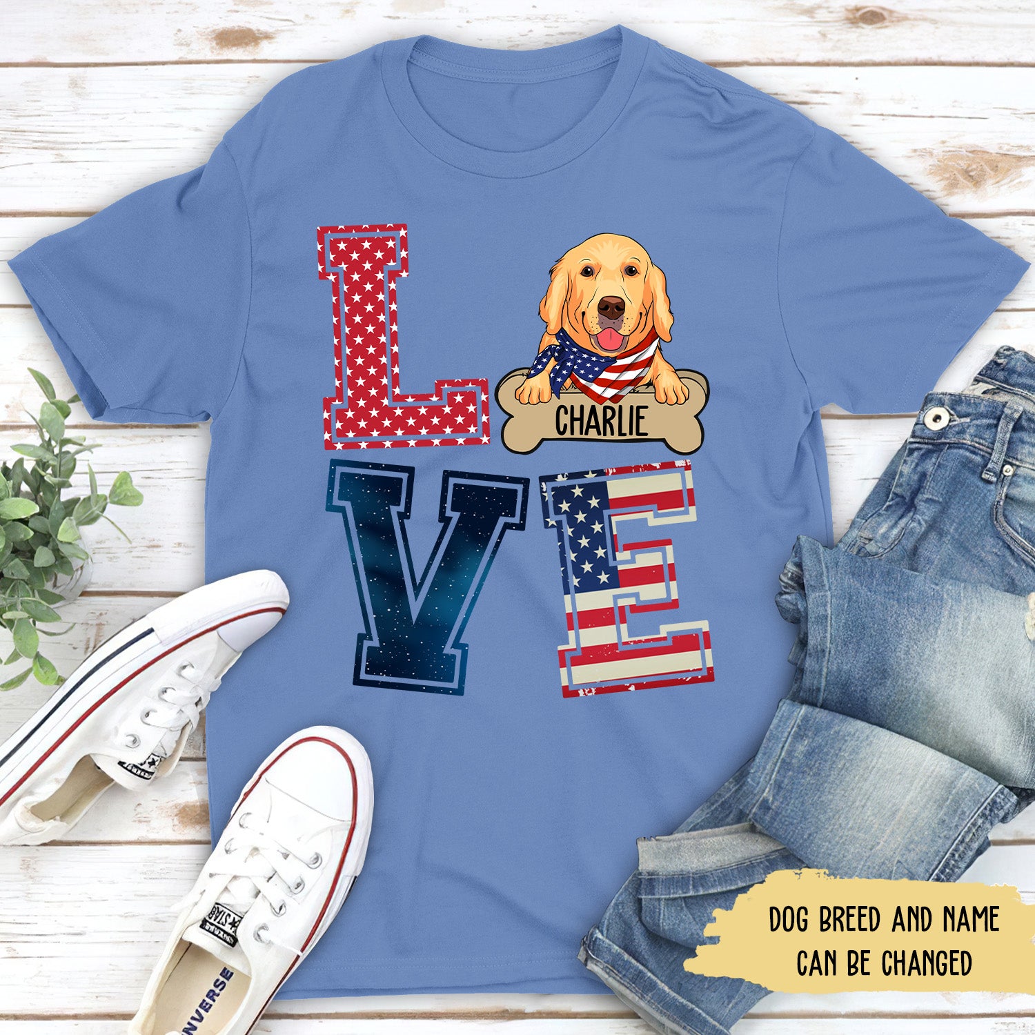 Love America - Customizable Unisex Personalized T - shirt for Pet Lovers