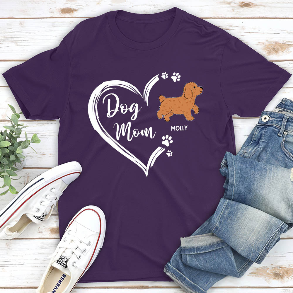 Personalized Heart - Shaped Unisex Dog Mom T - shirt: A Unique Gift
