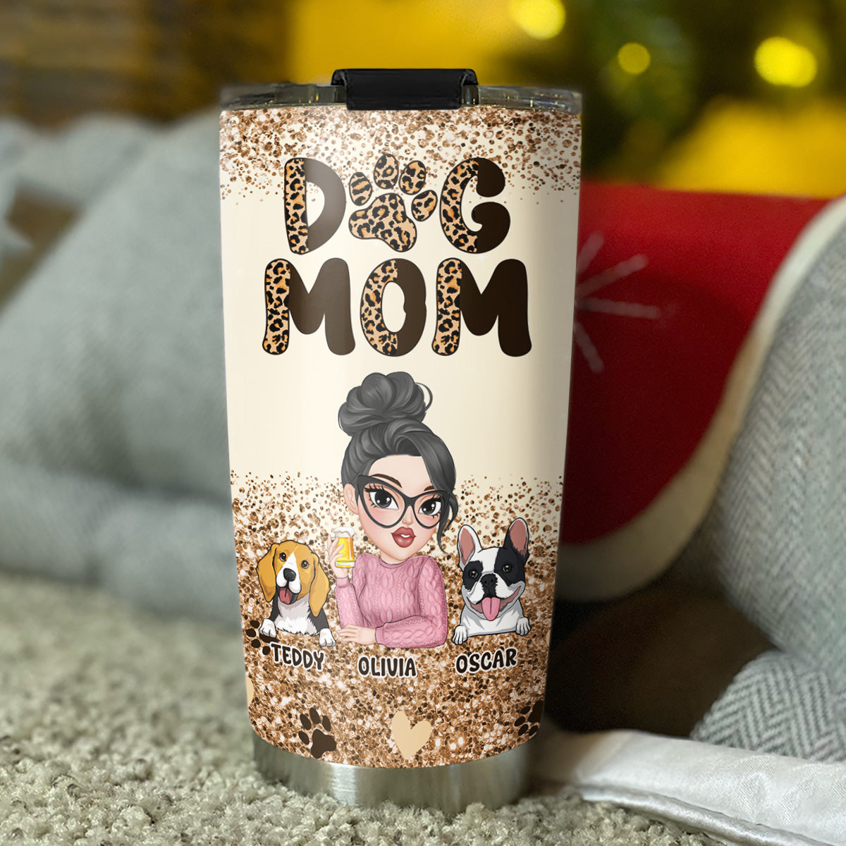 Forever Best Dog Mom - Personalized Custom Stainless Steel Tumbler