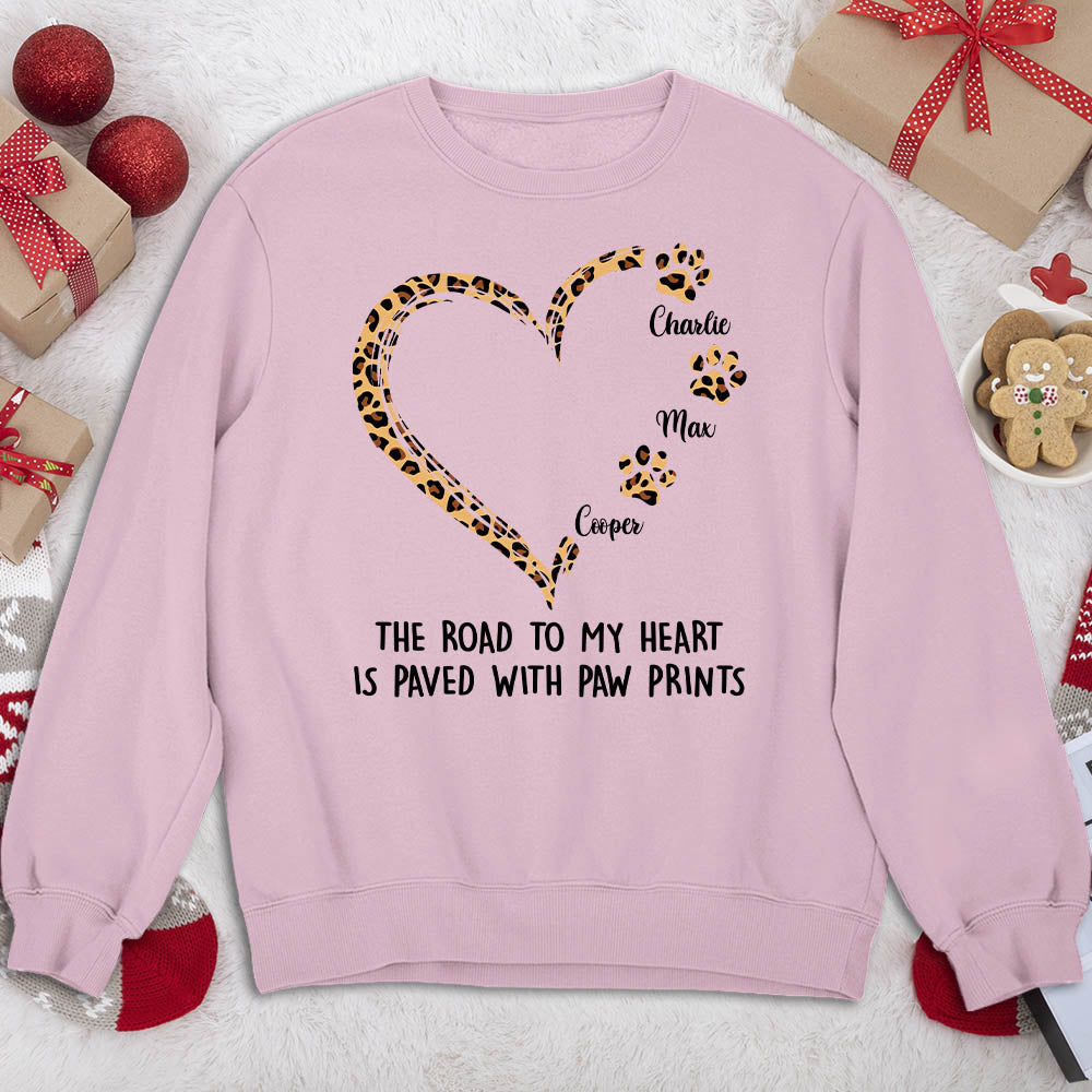 Road To Heart Pattern Personalized Customizable Sweatshirt - Ideal Gift for Pet Lovers
