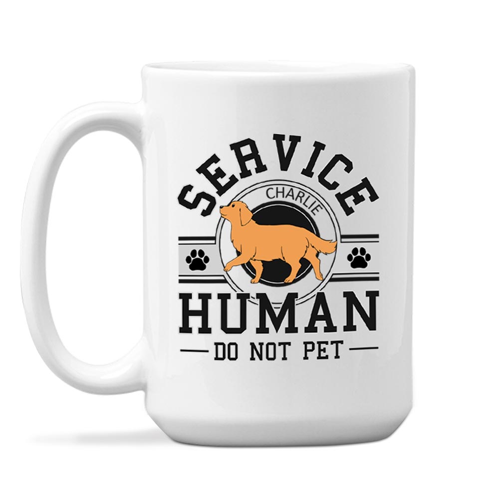Personalized Custom Coffee Mug with Service Human Logo - Ideal Gift for Pet Lovers