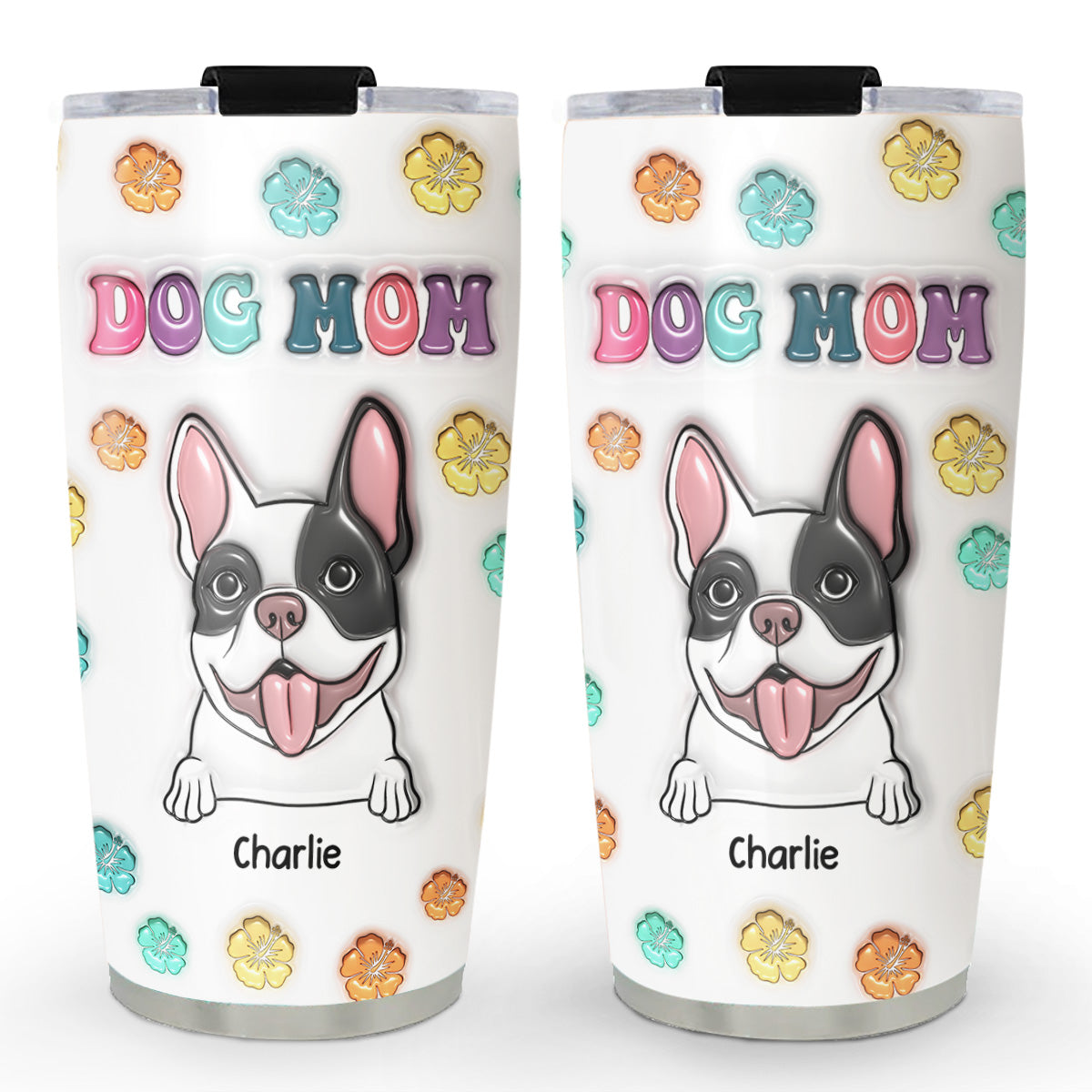Personalized 3D Inflated Effect Tumbler for Dog Moms
