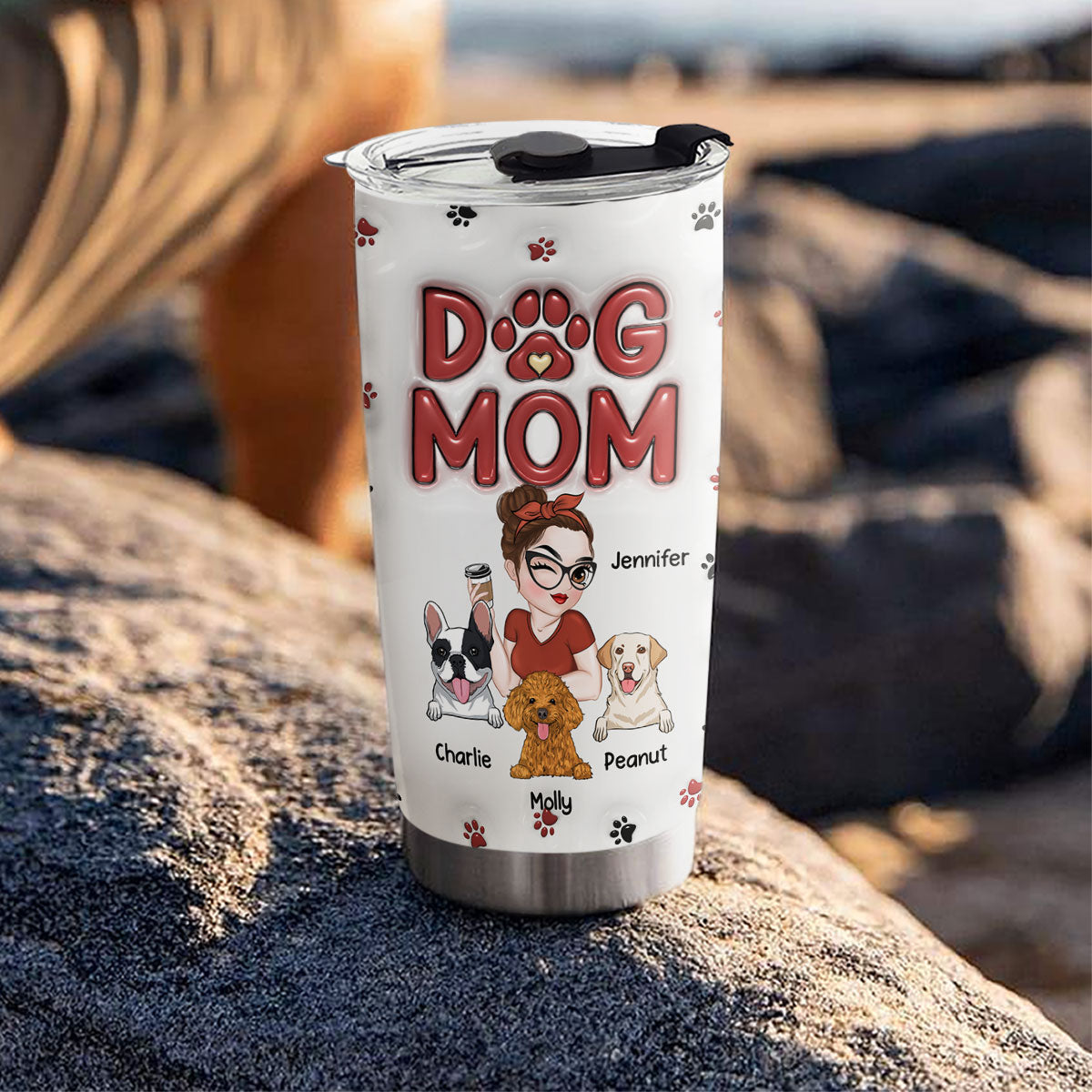 Personalized 3D Inflated Effect Tumbler for Dog Moms - A Lovely Choice