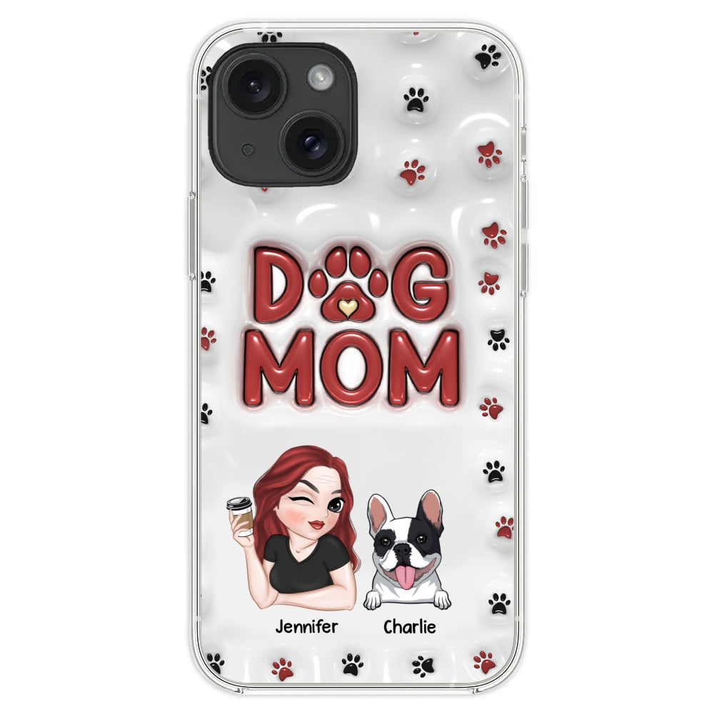 Adorable Dog Mom - Personalized 3D Inflated Effect Custom Phone Case