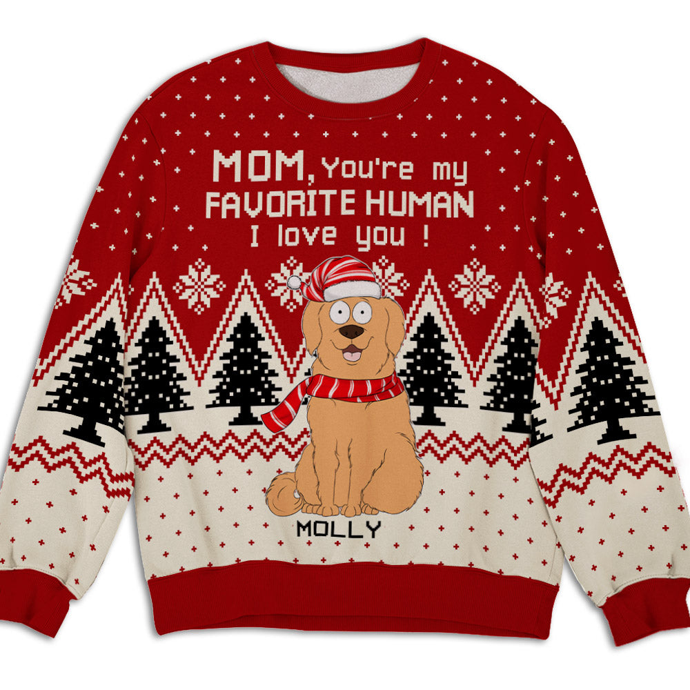 Personalized Custom 'You Are My Favorite Human' All-Over-Print Sweatshirt for Pet Lovers