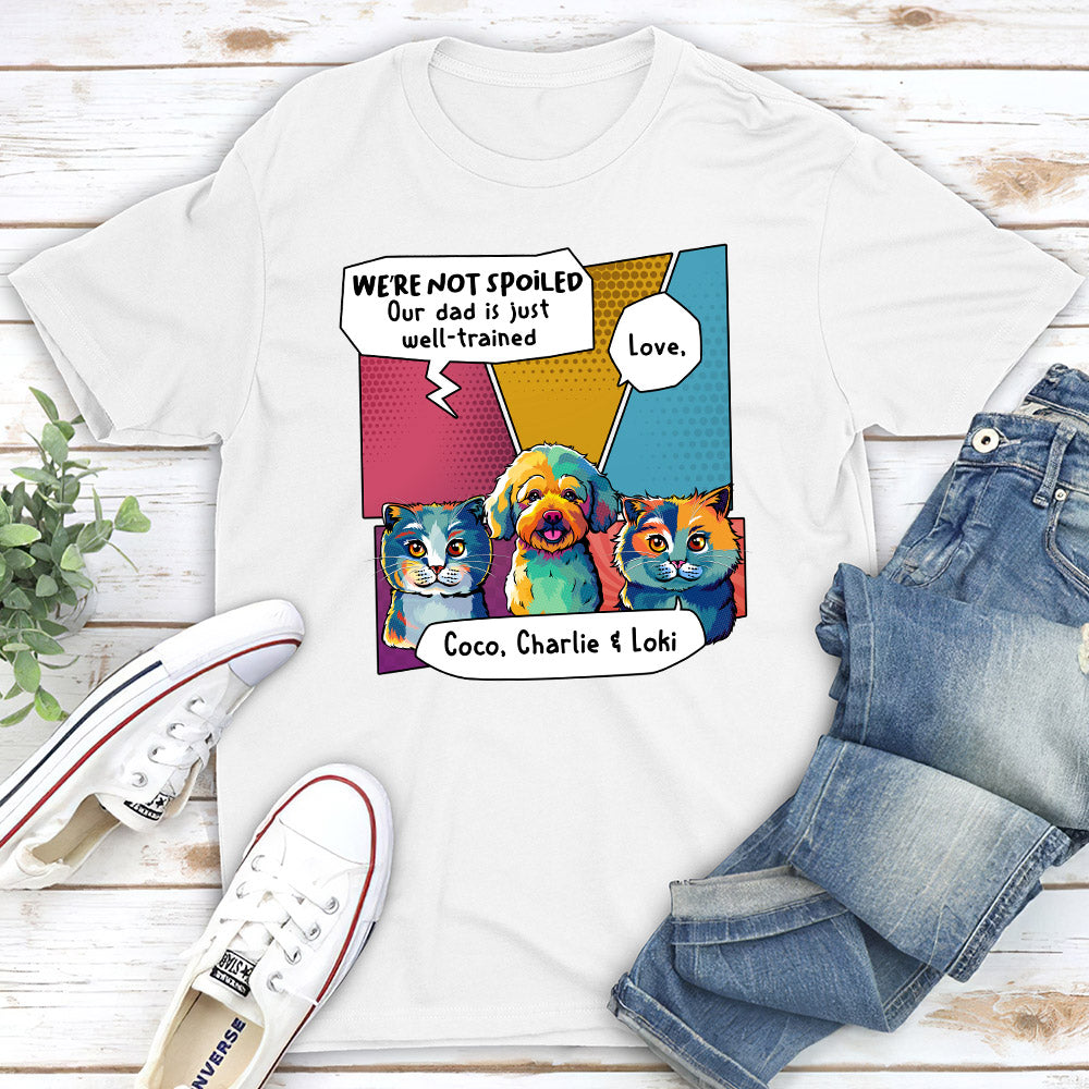 Customizable Pop Art Unisex T-shirt for Spoiled Pet Owners