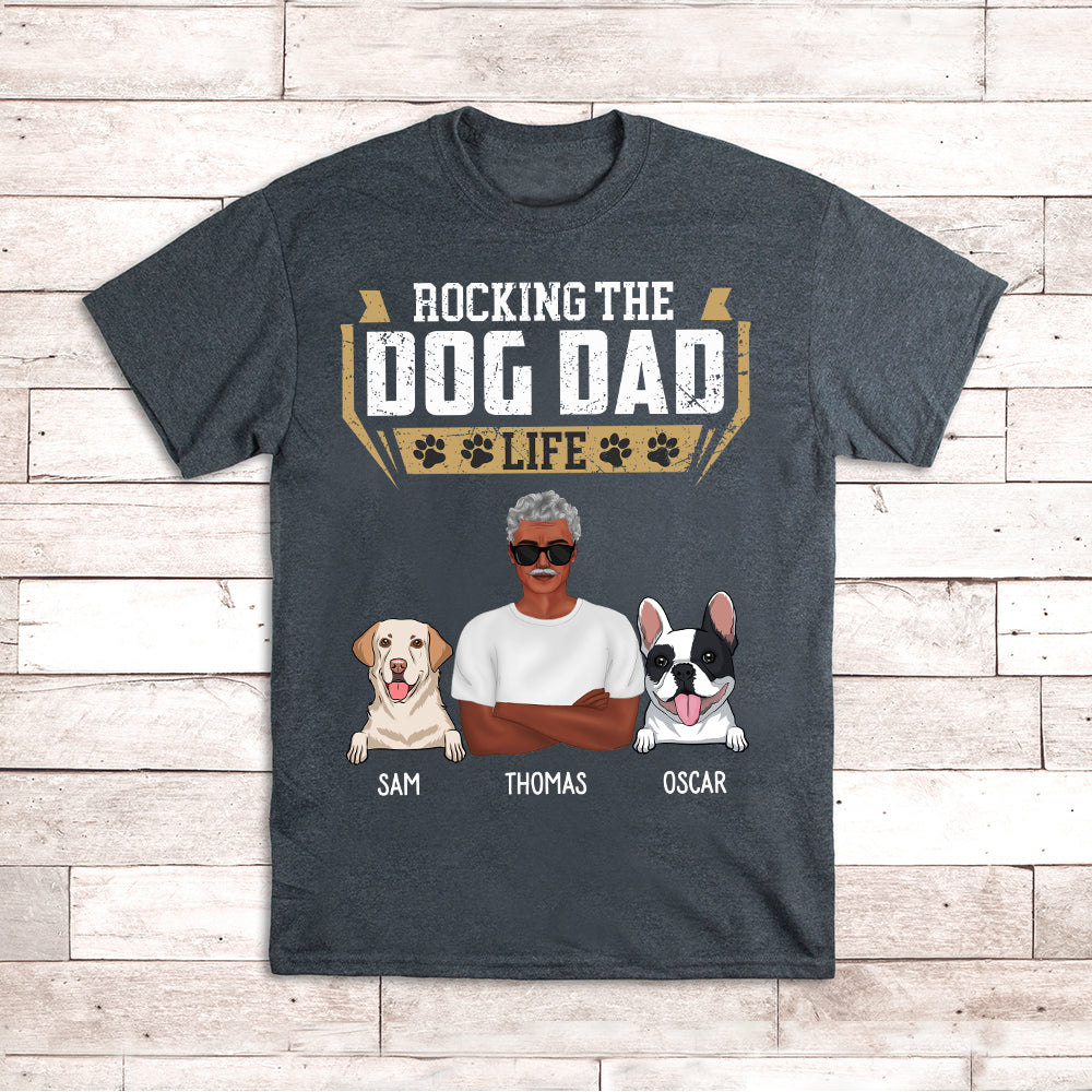 Personalized Custom Unisex Rocking Dog Dad T-shirt - Ideal Gift for Pet Lovers