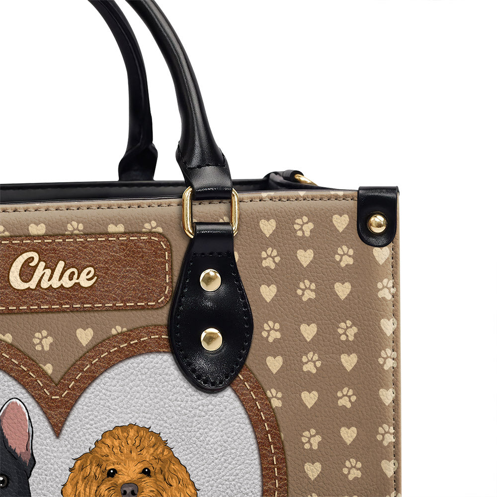 Cool Dog Mom Personalized Custom Leather Handbag
