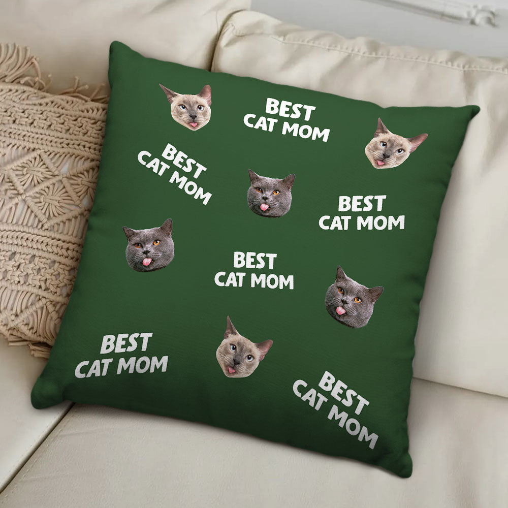 Personalized Custom Throw Pillow with Best Mom Dad Pet Face - Ideal for Dog Lovers