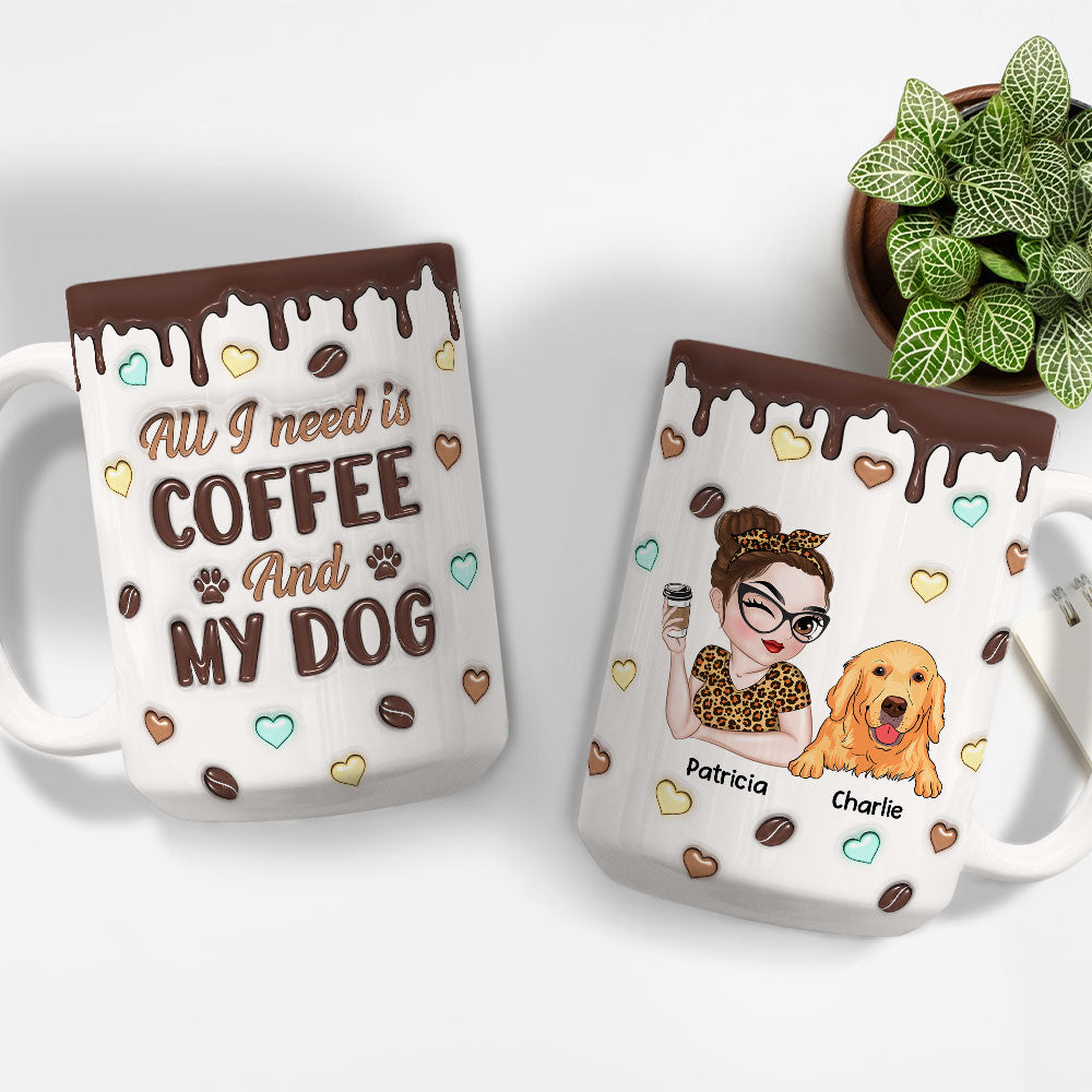 Personalized 3D Inflated Effect Coffee Mug for Dog Lovers