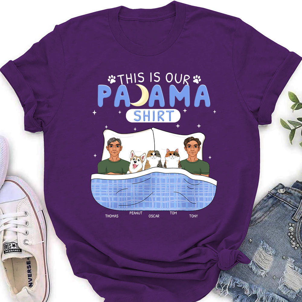 Personalized Pawjama Couple Women's T-shirt - Ideal Gift for Pet Lovers