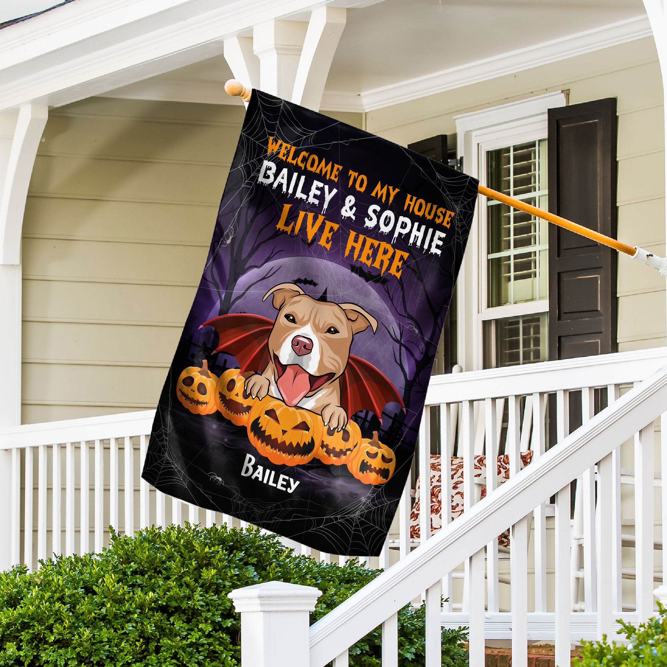 Customizable Pumpkin Dog Personalized Garden Flag