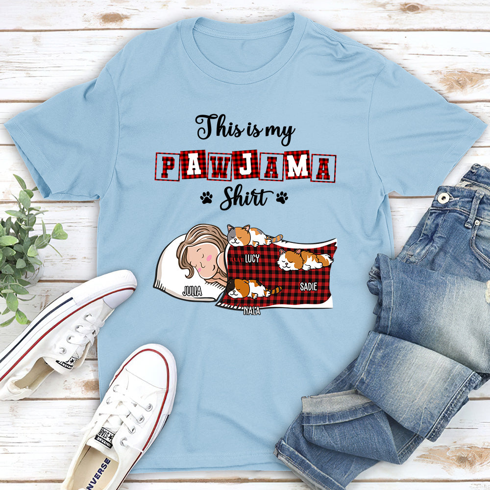 Ver Cat 2 Personalized Unisex Sleep T-Shirt - Ideal for Pet Lovers