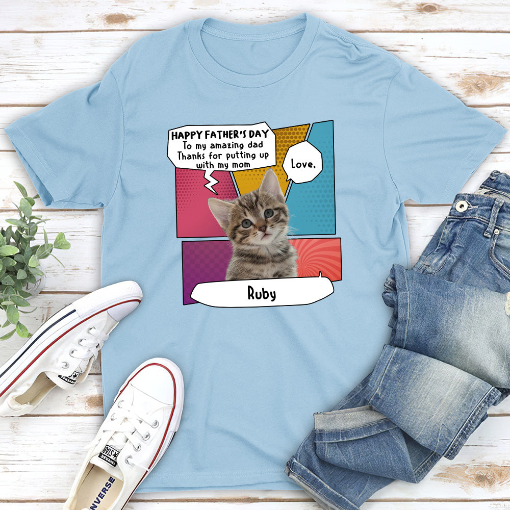 Customizable Premium Cat Dad T-shirt - Ideal Gift for Pet Enthusiasts