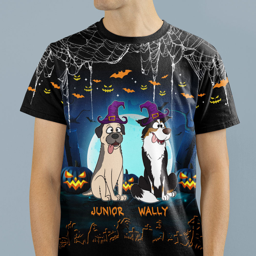 Personalized All-over-print Halloween Dog T-shirt - Ideal Gift for Dog Lovers
