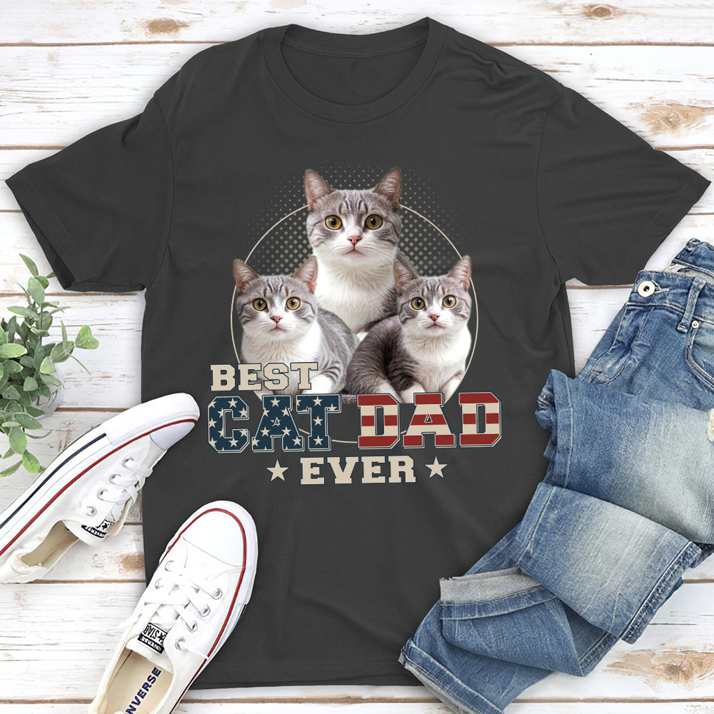 Custom Photo Ultimate Dog and Cat Dad Personalized Unisex T - shirt: Ideal Gift for Pet Lovers
