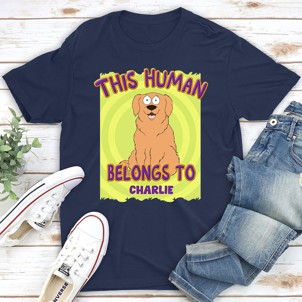 Personalized 'This Human Belongs To Us' Unisex T-Shirt - Ideal Gift for Pet Lovers