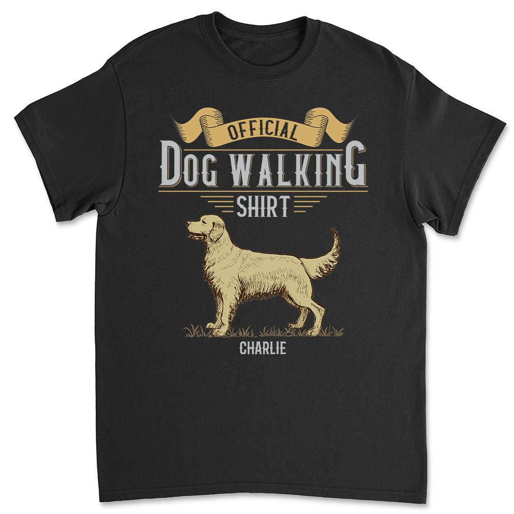 Customizable Vintage Dog Walking Unisex T-shirt - Ideal Gift for Pet Lovers