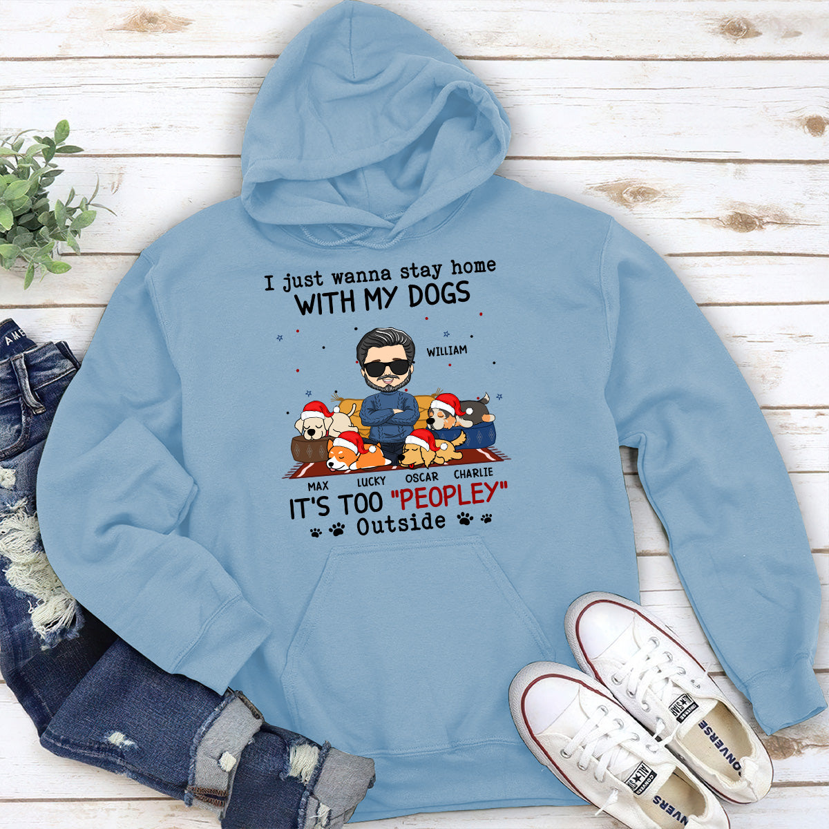 It's Crowded Outside - Personalized Custom Hoodie for Pet Lovers