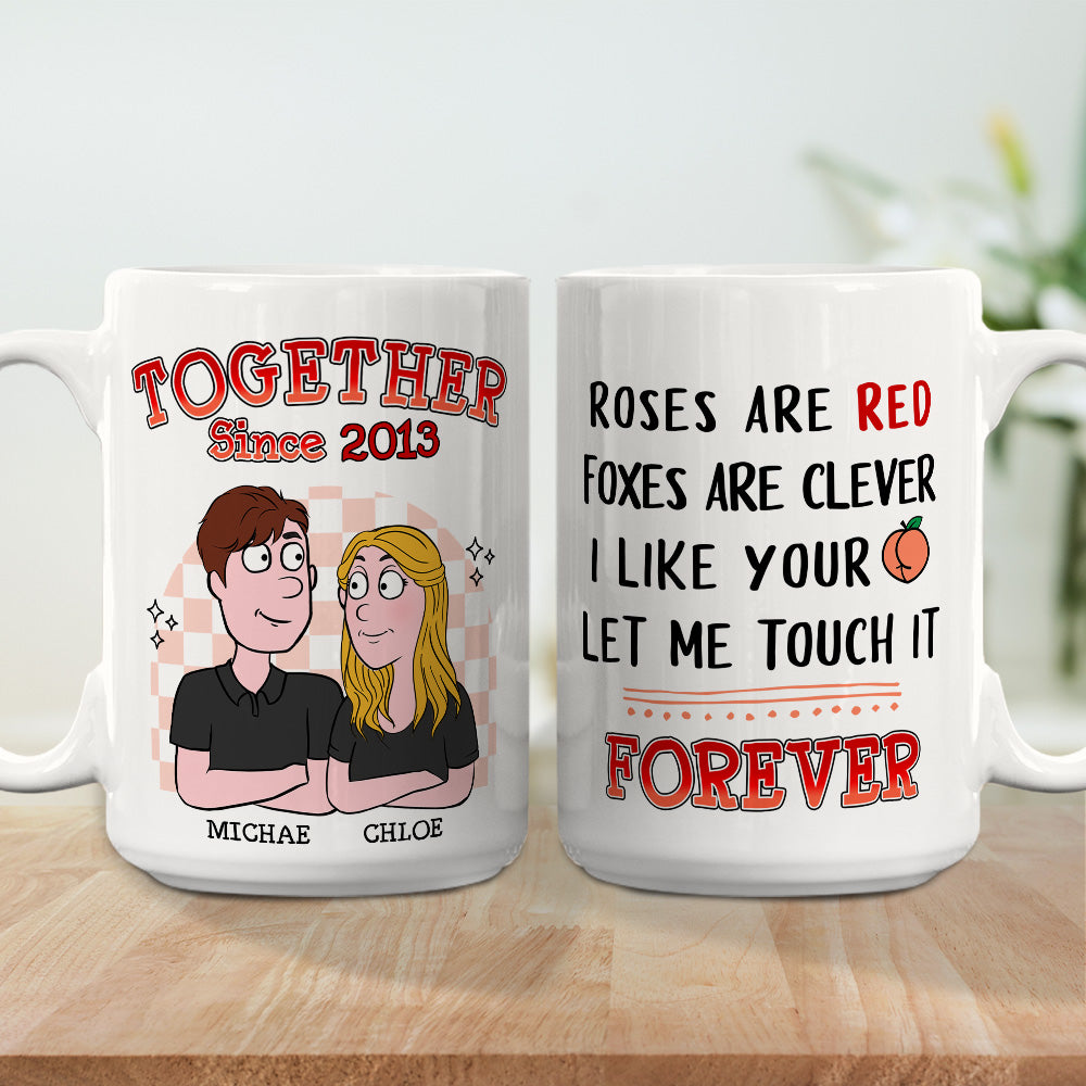 Let Me Touch It - Customized Personalized Coffee Mug for Couples