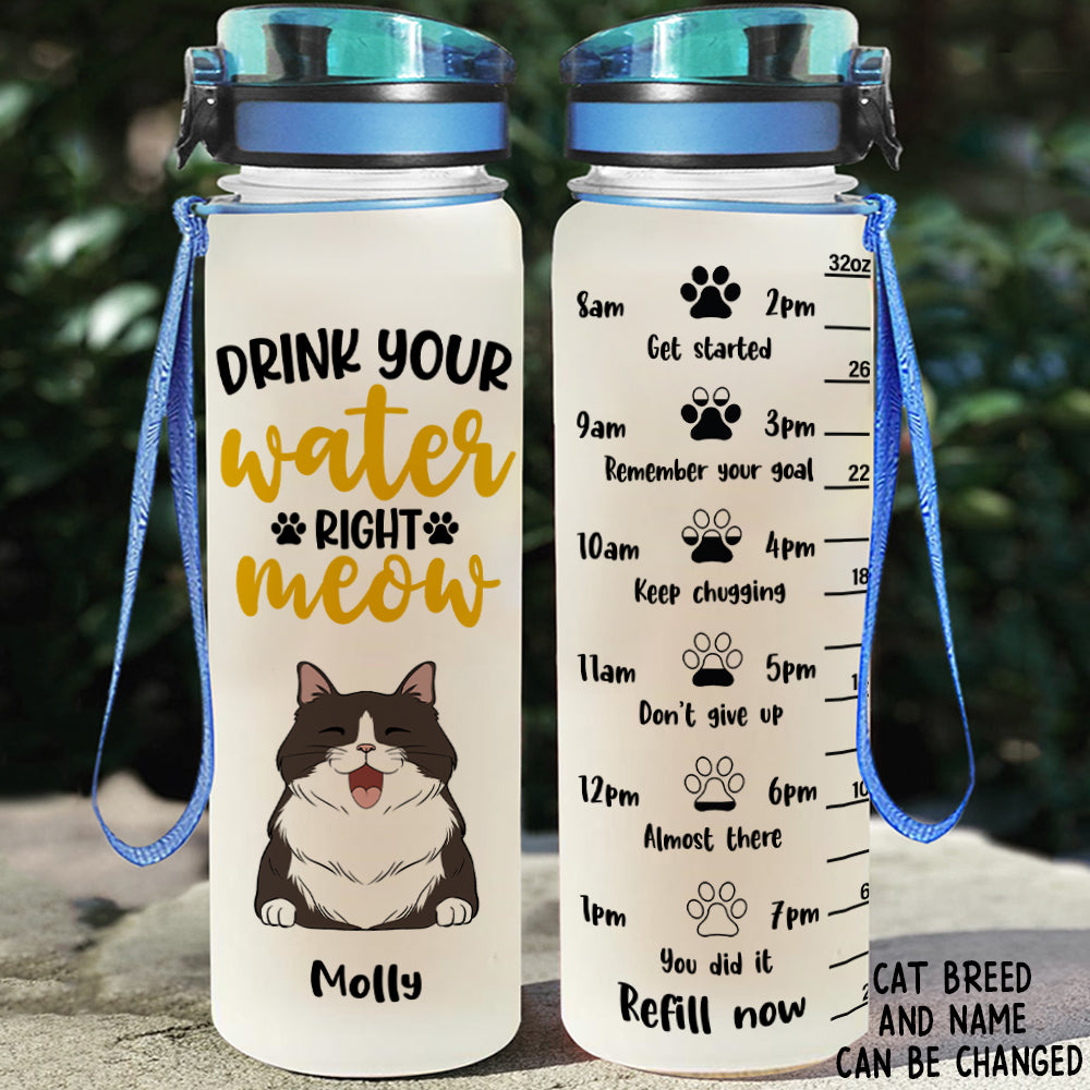 Personalized Custom Time - Marked Water Tracker Bottle for Pet Lovers