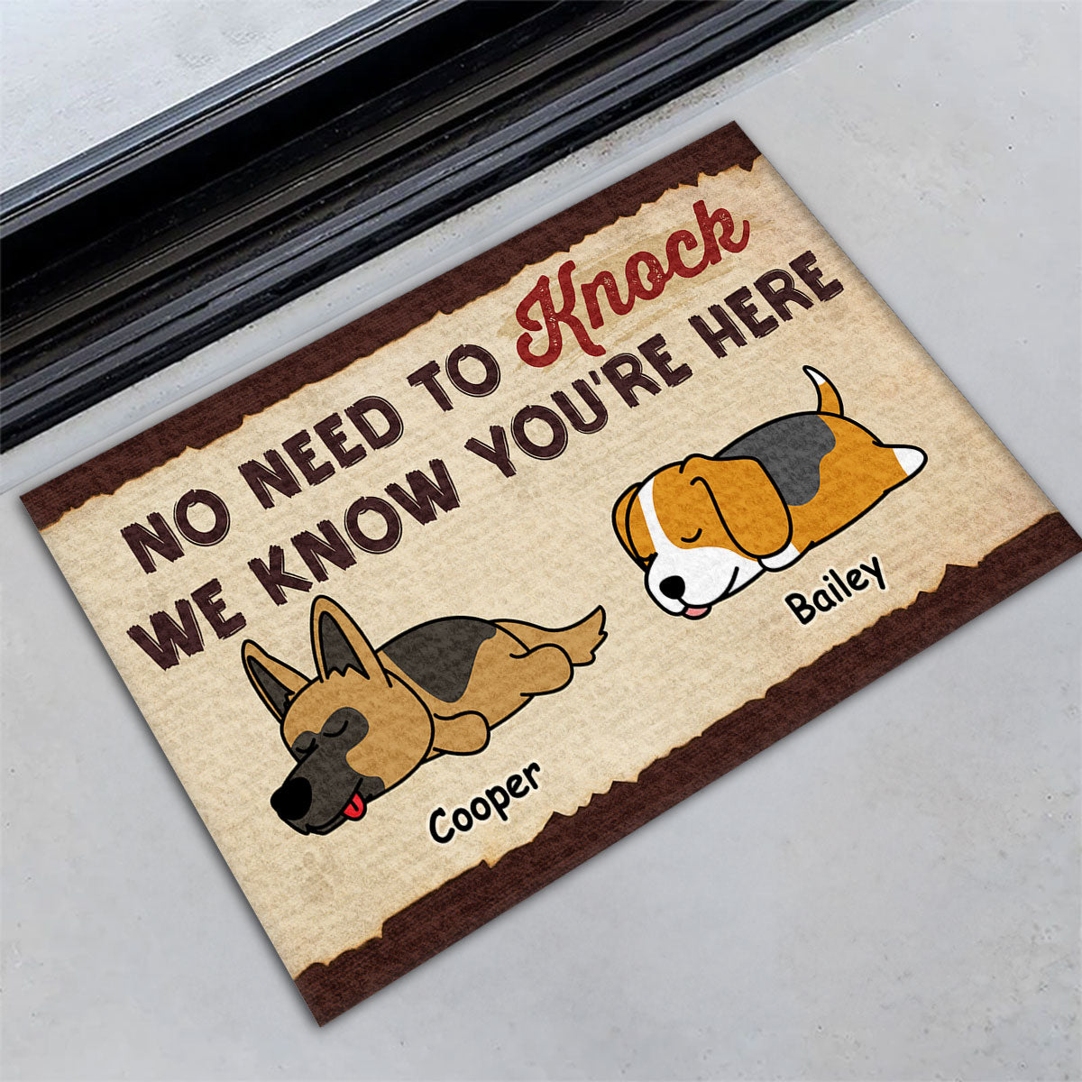 Personalized Pet Picture Doormat - I Know You Are Here