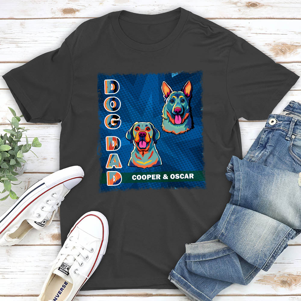 Personalized Custom Unisex Dog Mom and Dad Popart T-shirt - Ideal Gift for Pet Lovers