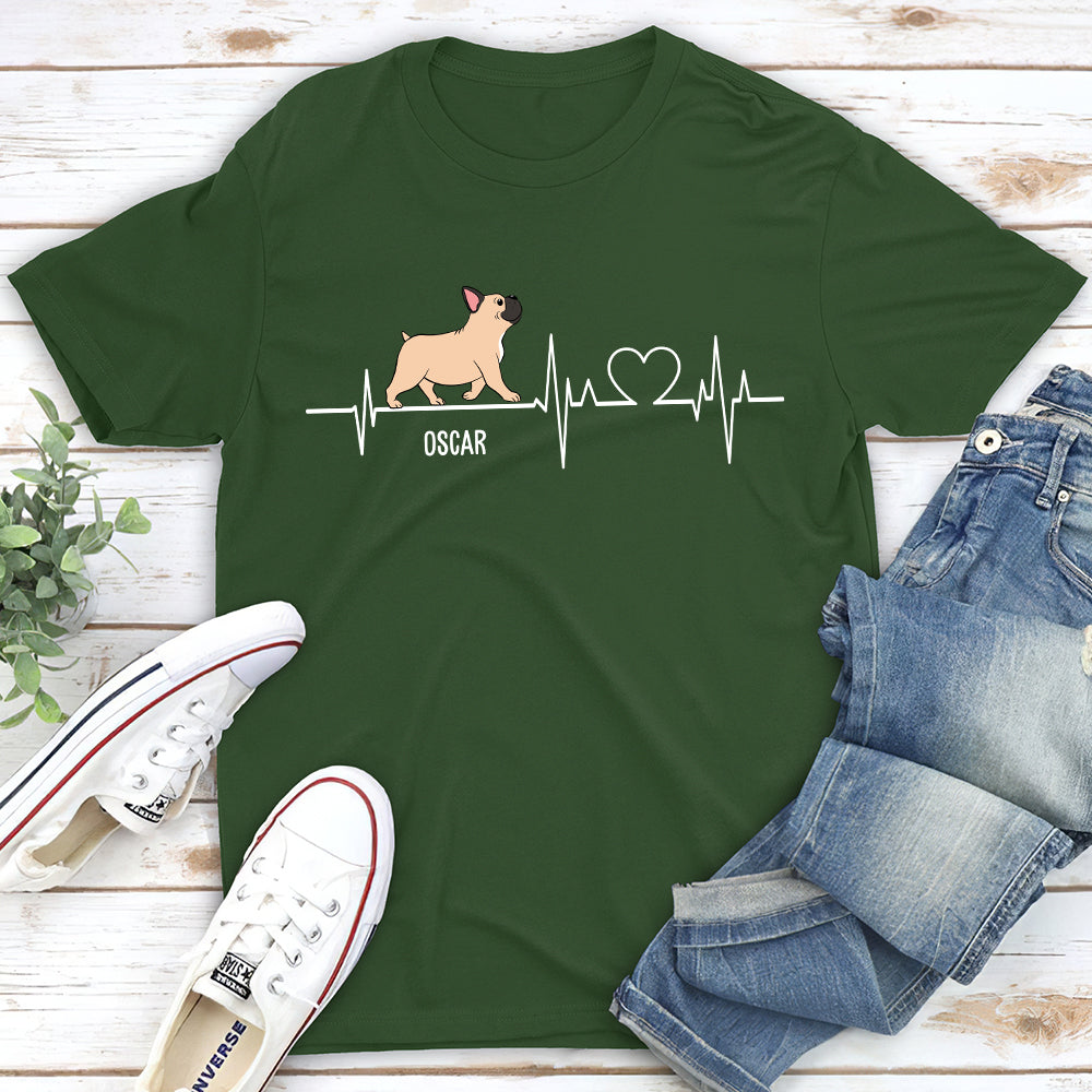 Personalized Dog Heartbeat Unisex T-shirt - Ideal Gift for Pet Lovers
