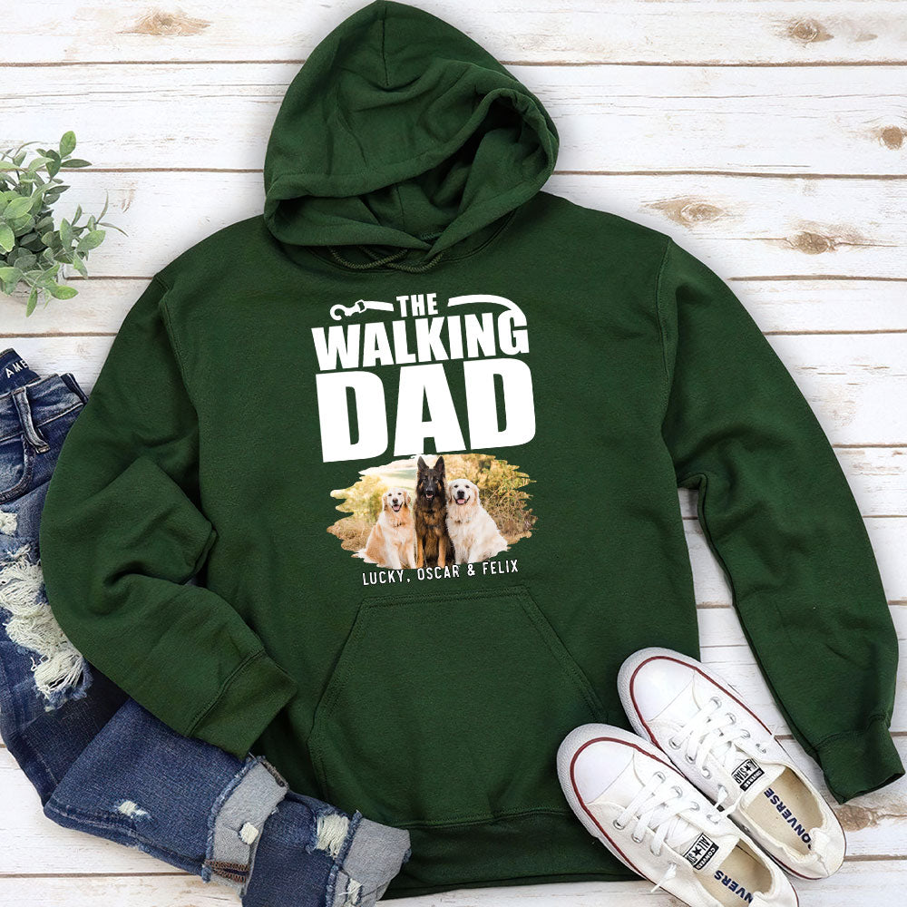 Personalized Walking Dad/Mom Photo Custom Hoodie - Ideal Gift for Pet Lovers