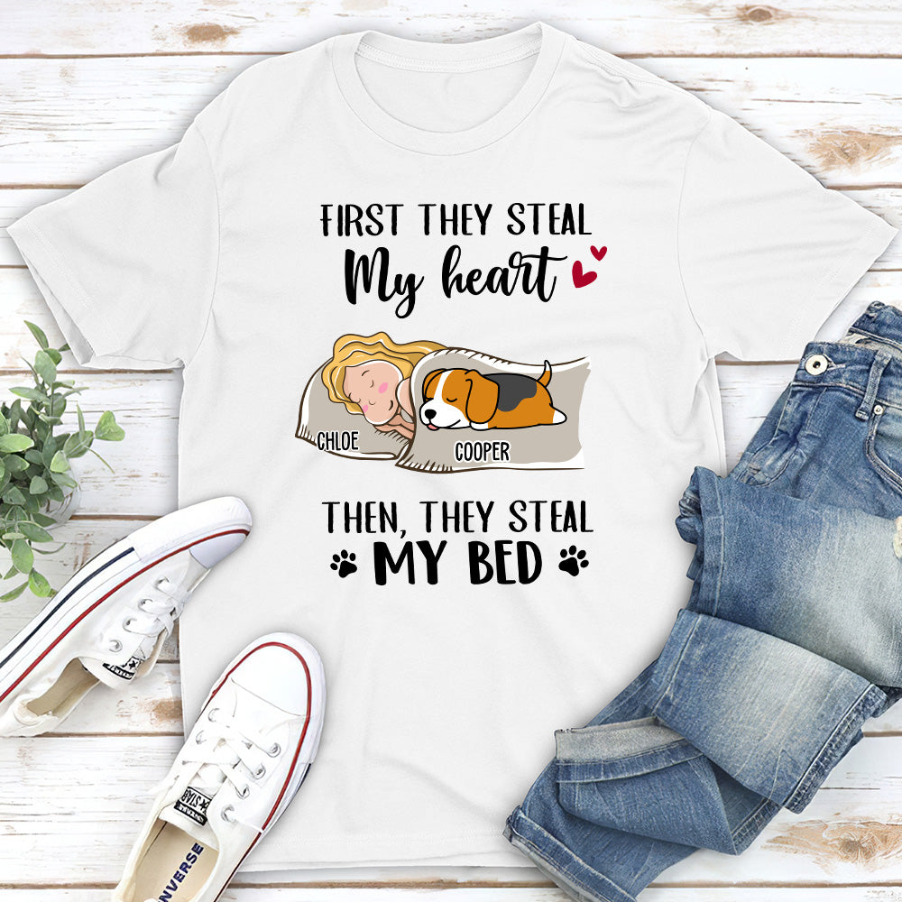 Personalized Unisex 'My Heart My Bed' Pet Lover T-shirt - Ideal Gift