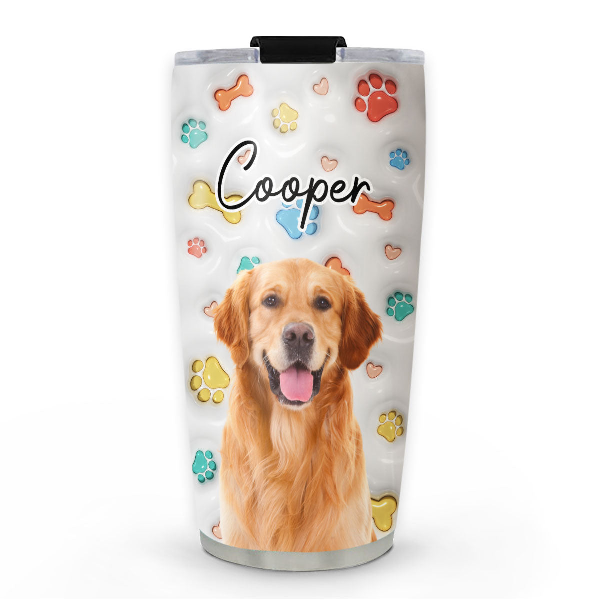 Personalized 3D Inflated Effect Custom Tumbler with Cute Dog Baby Photo