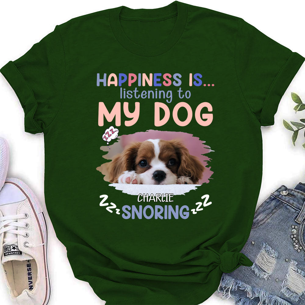 Personalized 'Listening To Dog Snoring' Women's T-shirt - Ideal Gift for Pet Lovers