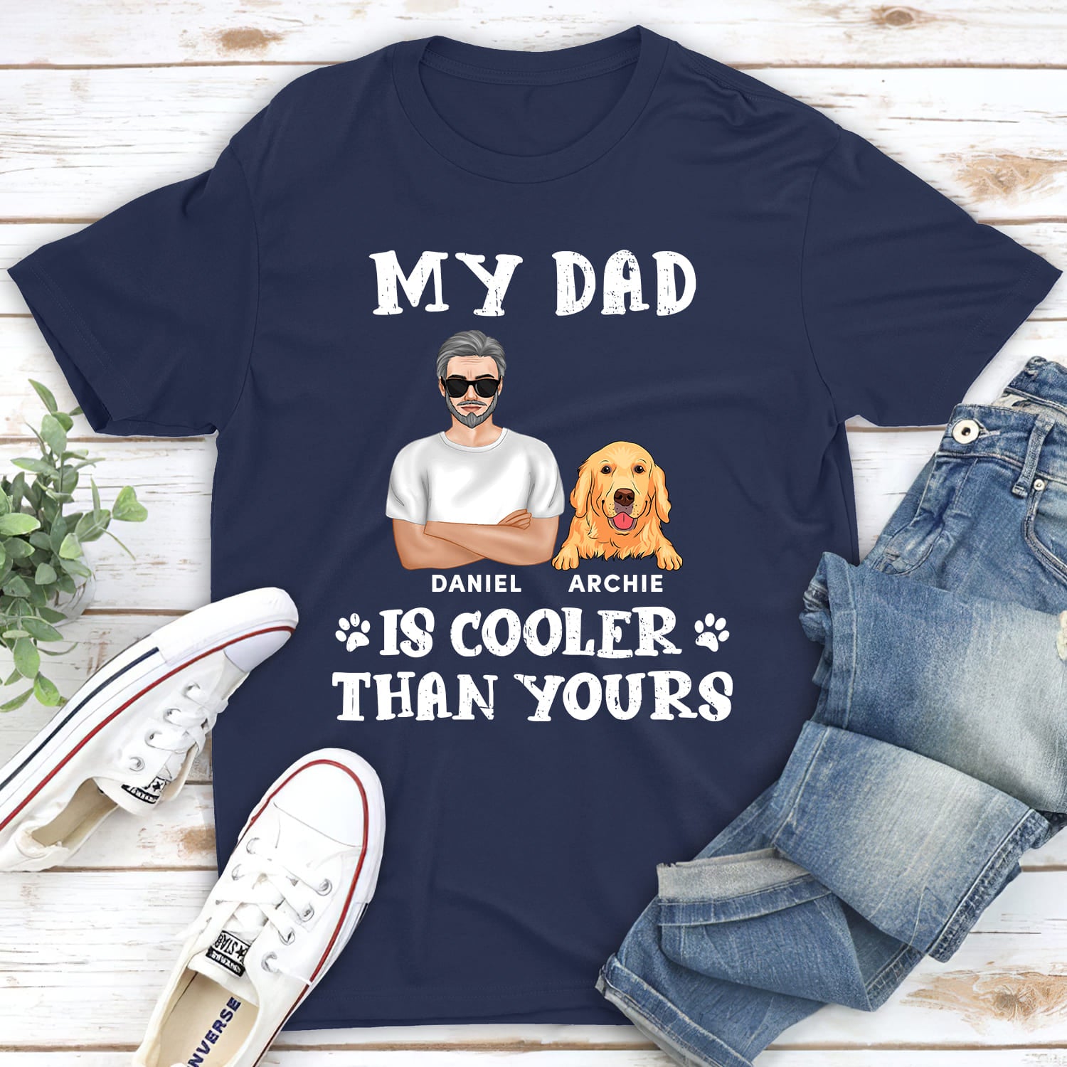 Cooler Dad - Personalized Unisex Pet Lover's T-shirt