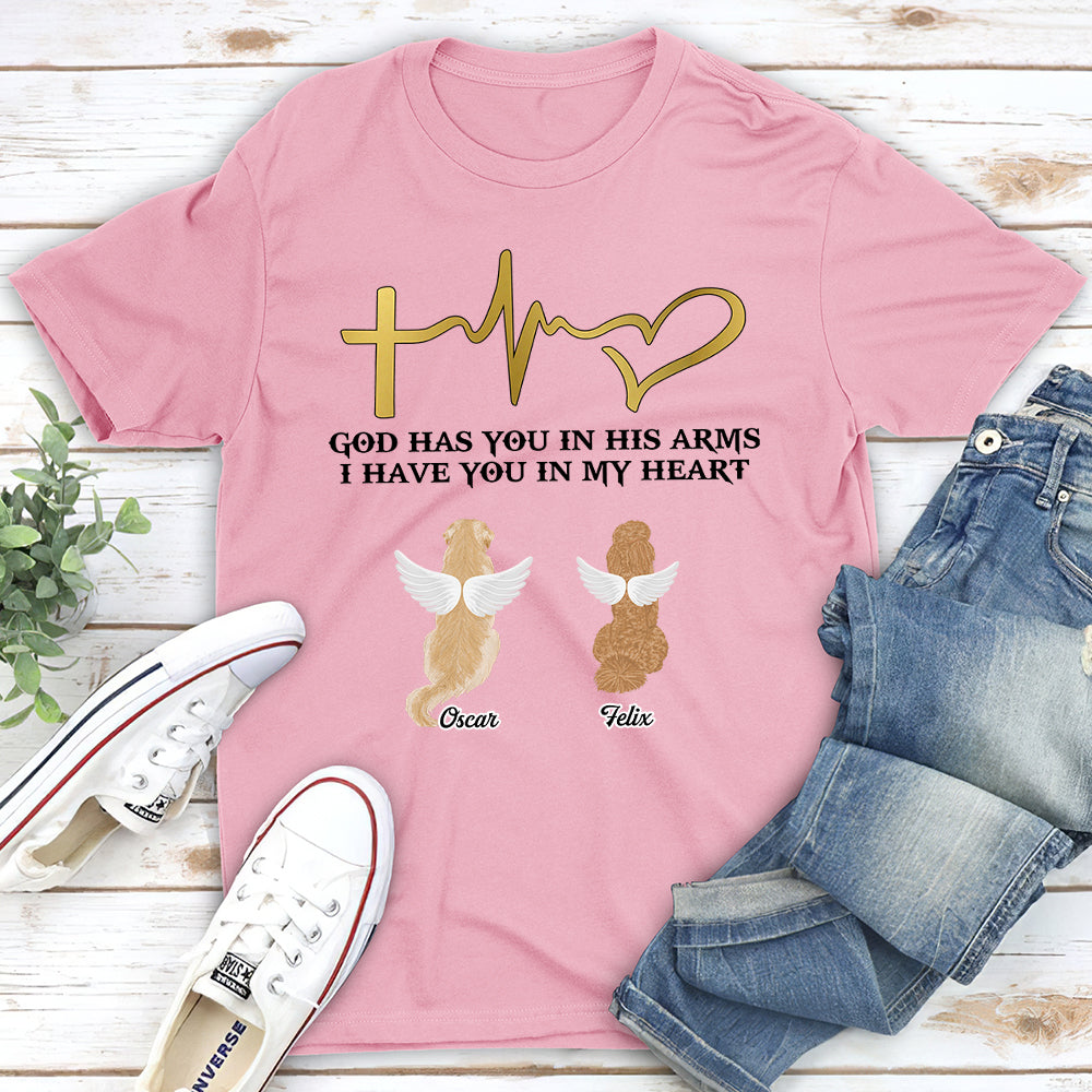 Personalized God-Hugged Unisex Memorial T-shirt for Pet Lovers