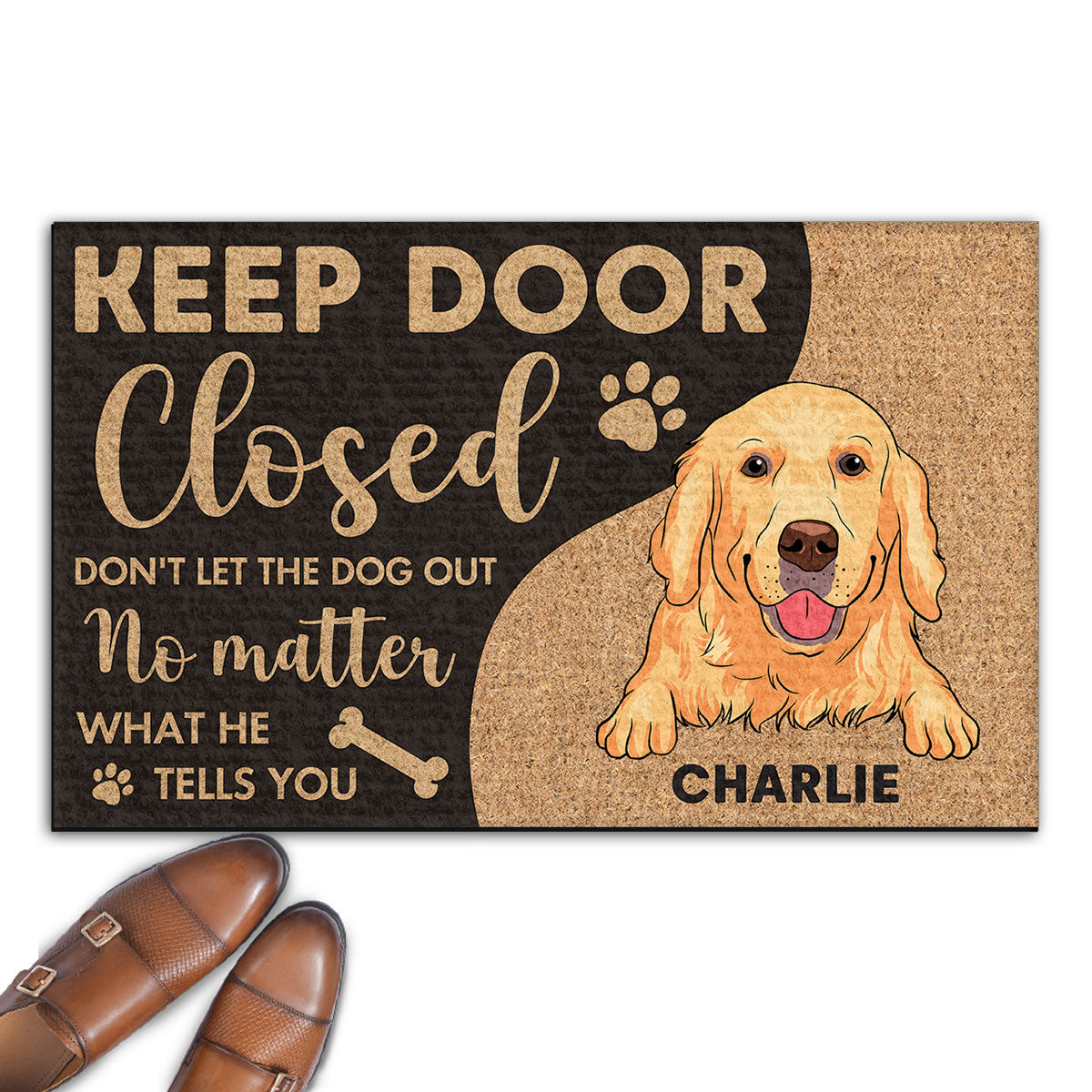 Personalized Custom Doormat: Keep Dogs In, Welcome Guests With Love