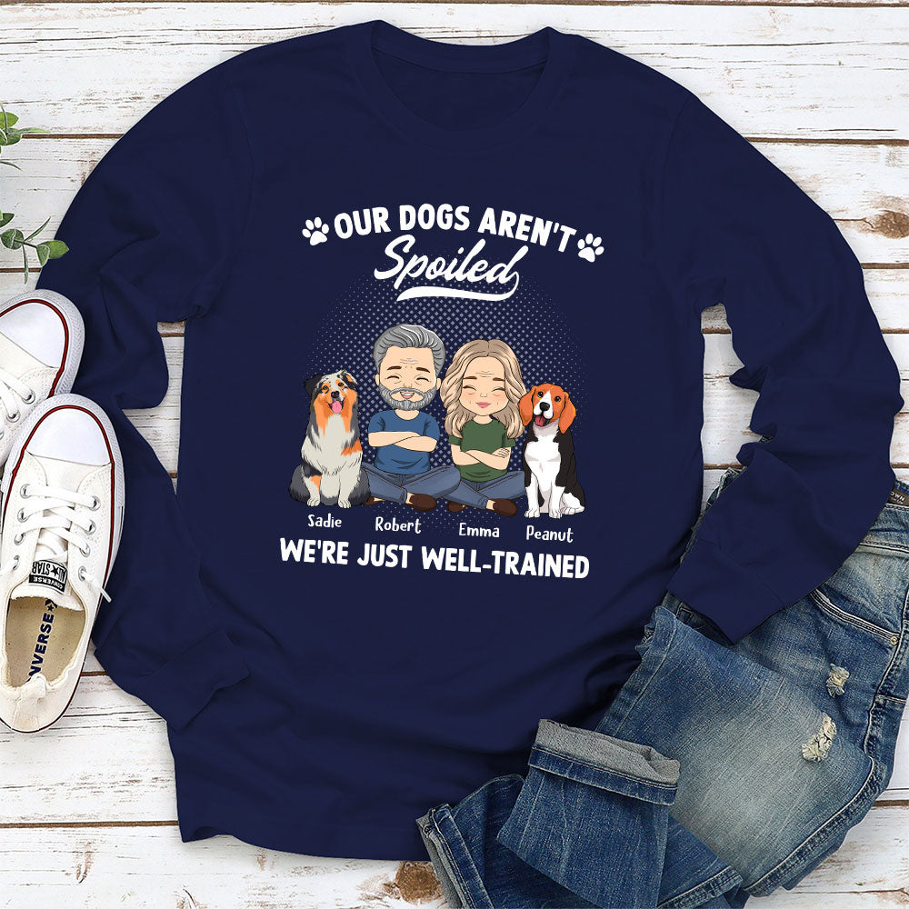 Customizable Spoiled Dog Couple Long Sleeve T - shirt for Pet Lovers