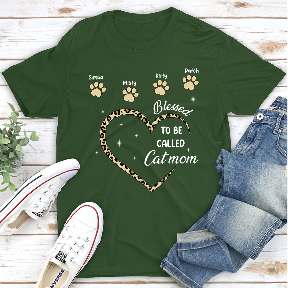 Personalized 'Blessed To Be A Cat Mom' Unisex T - shirt for Pet Lovers