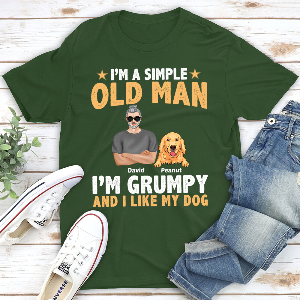 Personalized Old Man And Dogs Unisex T-shirt - Ideal Gift for Pet Lovers