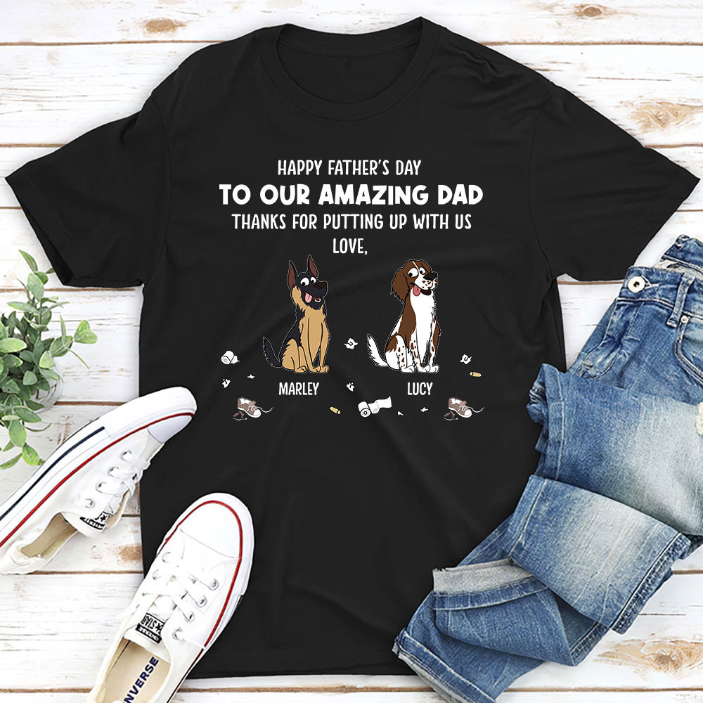 Personalized Custom Unisex 'Thanks for Dad 2' Dog T-shirt - Ideal Gift for Pet Lovers