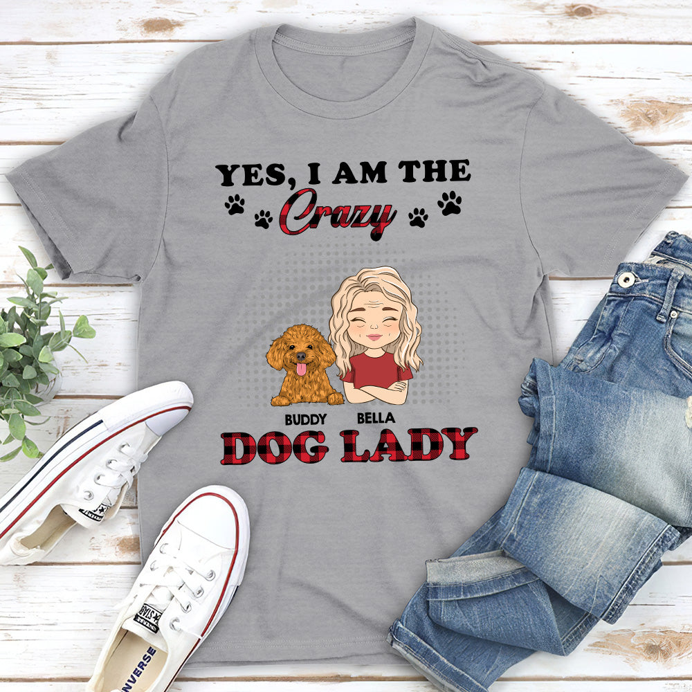 Personalized Custom Unisex Crazy Dog Lady T-shirt - Ideal Gift for Pet Lovers