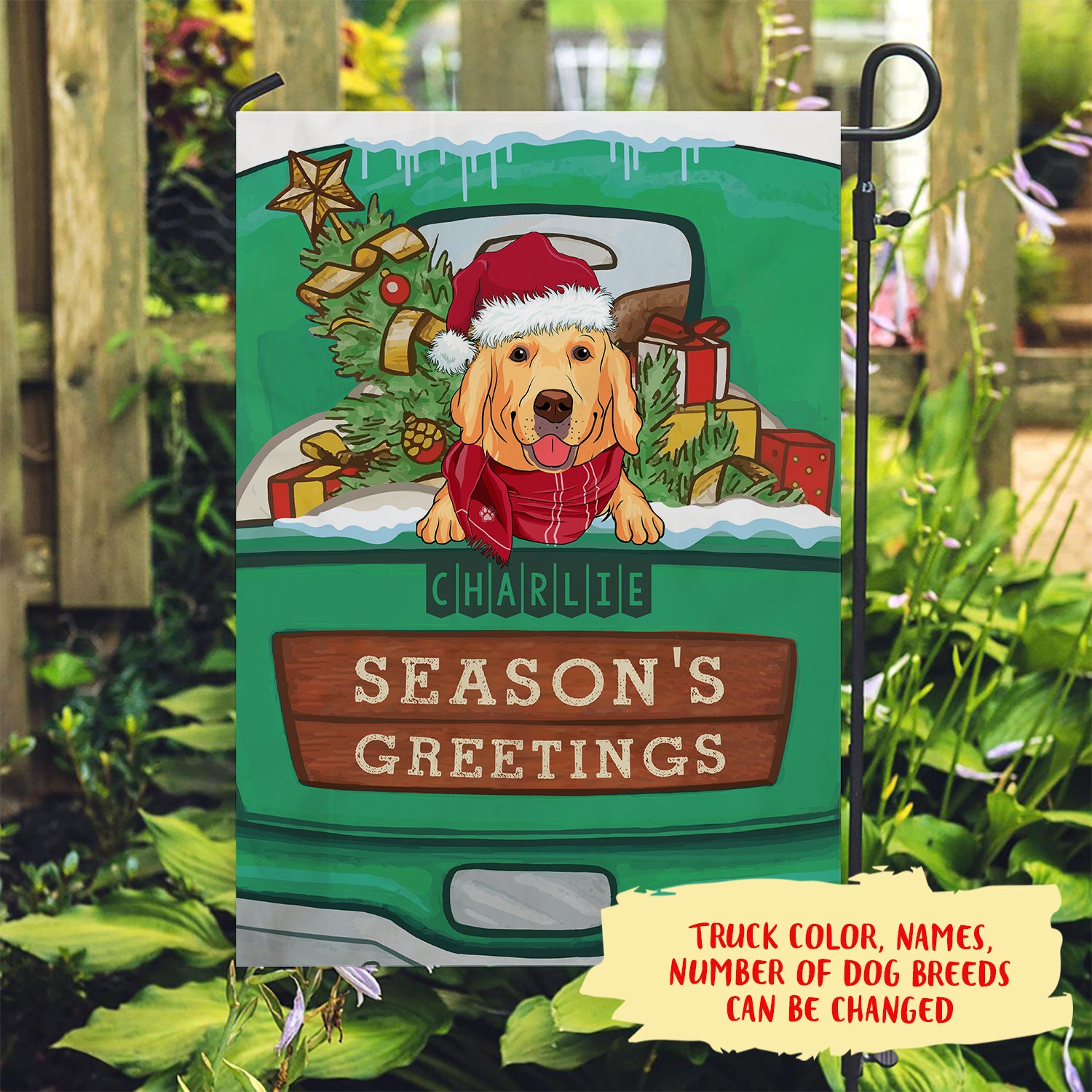 Personalized Christmas Garden Flag - Ideal Lawn Decor for Dog Lovers