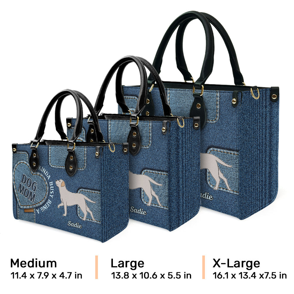 Busy Dog Mom's Customizable Premium Leather Handbag