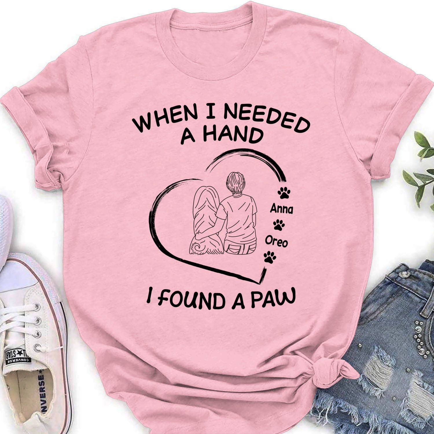 I Found A Paw - Customizable Personalized Women's Pet Lover T-shirt