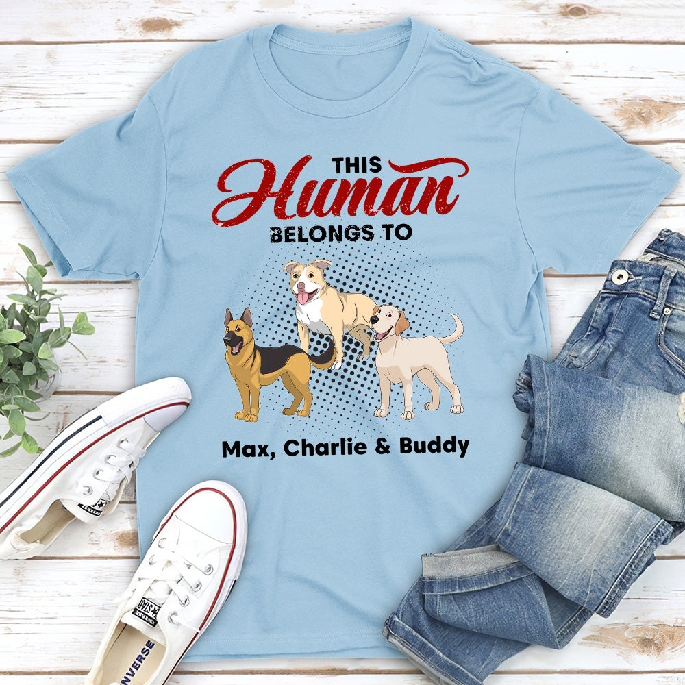 Personalized Unisex 'This Human Belongs' T-shirt - Ideal Gift for Pet Lovers