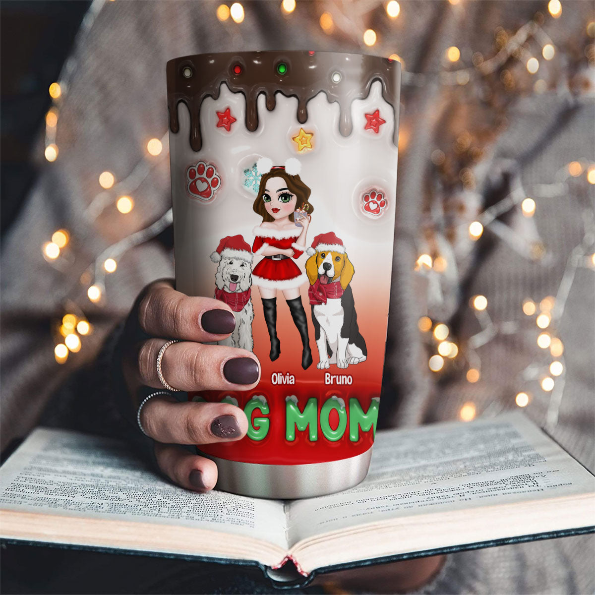 Personalized 3D Inflated Effect Tumbler for Dog Moms