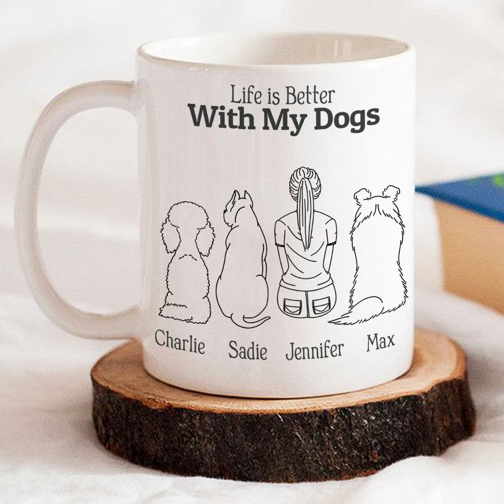 Personalized Custom 'Life Is Better With My Dogs' Coffee Mug - Ideal Gift for Dog Lovers