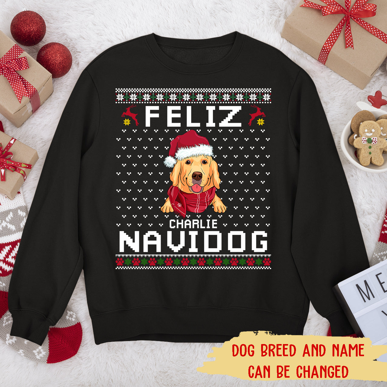 Feliz Navi Dog - Customizable Personalized Pet Lover's Sweatshirt
